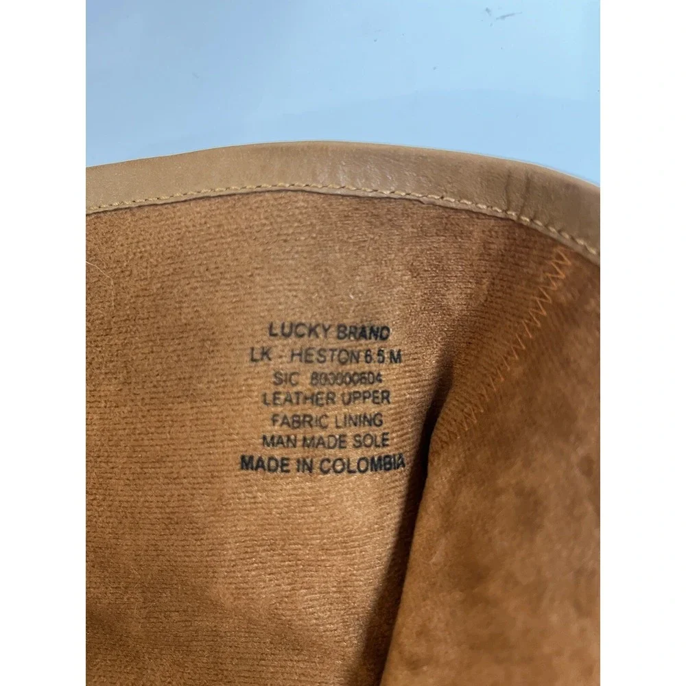 Lucky Brand Women's Heston Tall‎ Boots Leather Gingerbread Oiled Vachetta Sz 6.5